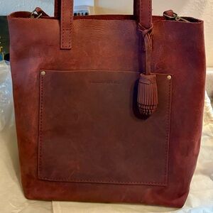 Portland Leather Merlot Full Sized Crossbody Tote